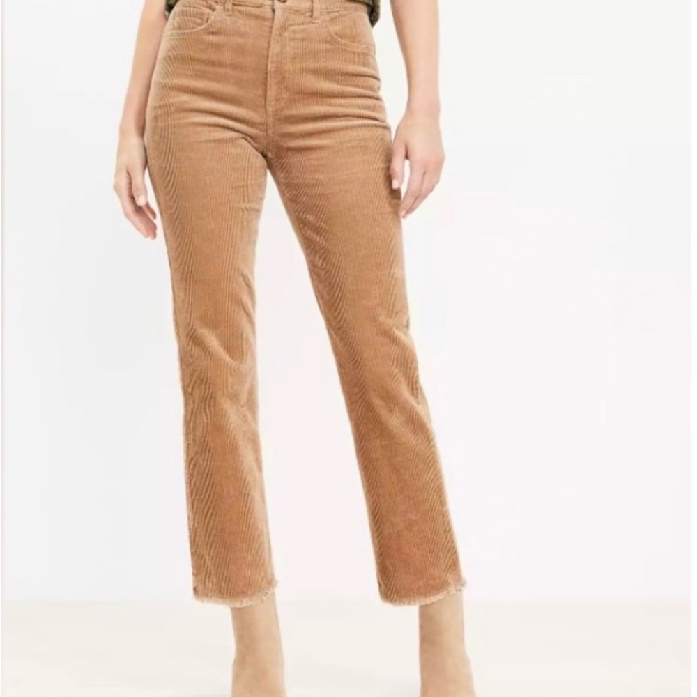 LOFT Women's Straight Leg Tan Corduroy Jeans
